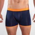 Bamboo Boxers - Navy With Orange Band